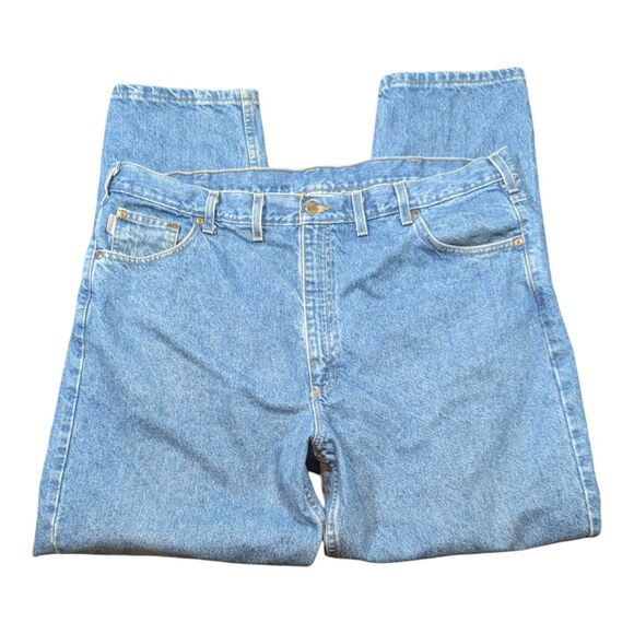 Carhartt Vintage Denim Jeans Mens Size 44x32 Medium Wash Wear Relaxed B17 STW - Picture 3 of 8
